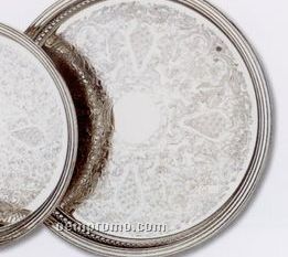 15" Round Silverplated Gallery Tray