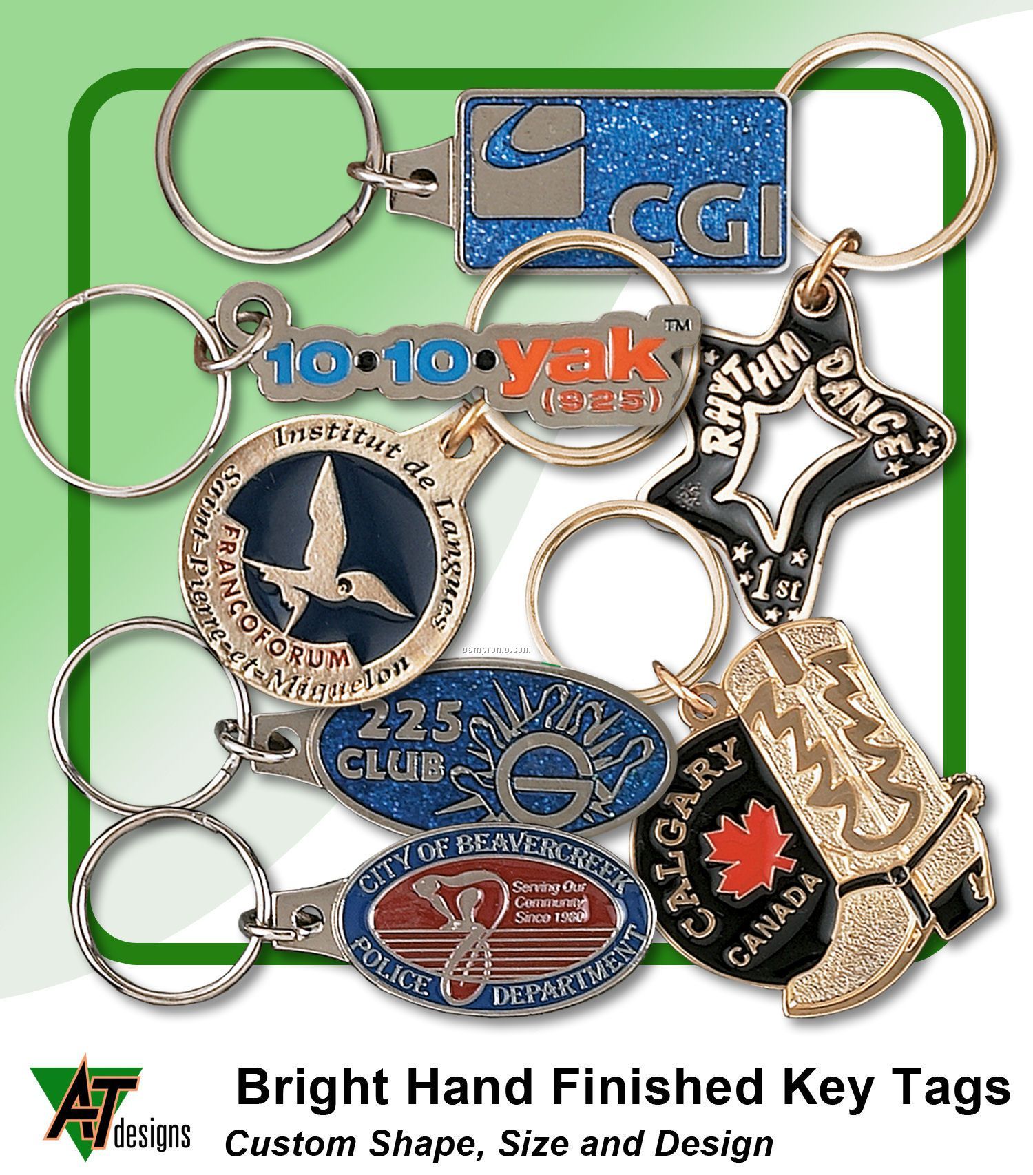 Bright Hand Finished Key Tags