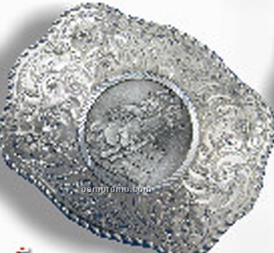 Coin Belt Buckle W/ Brushed Silver Coin