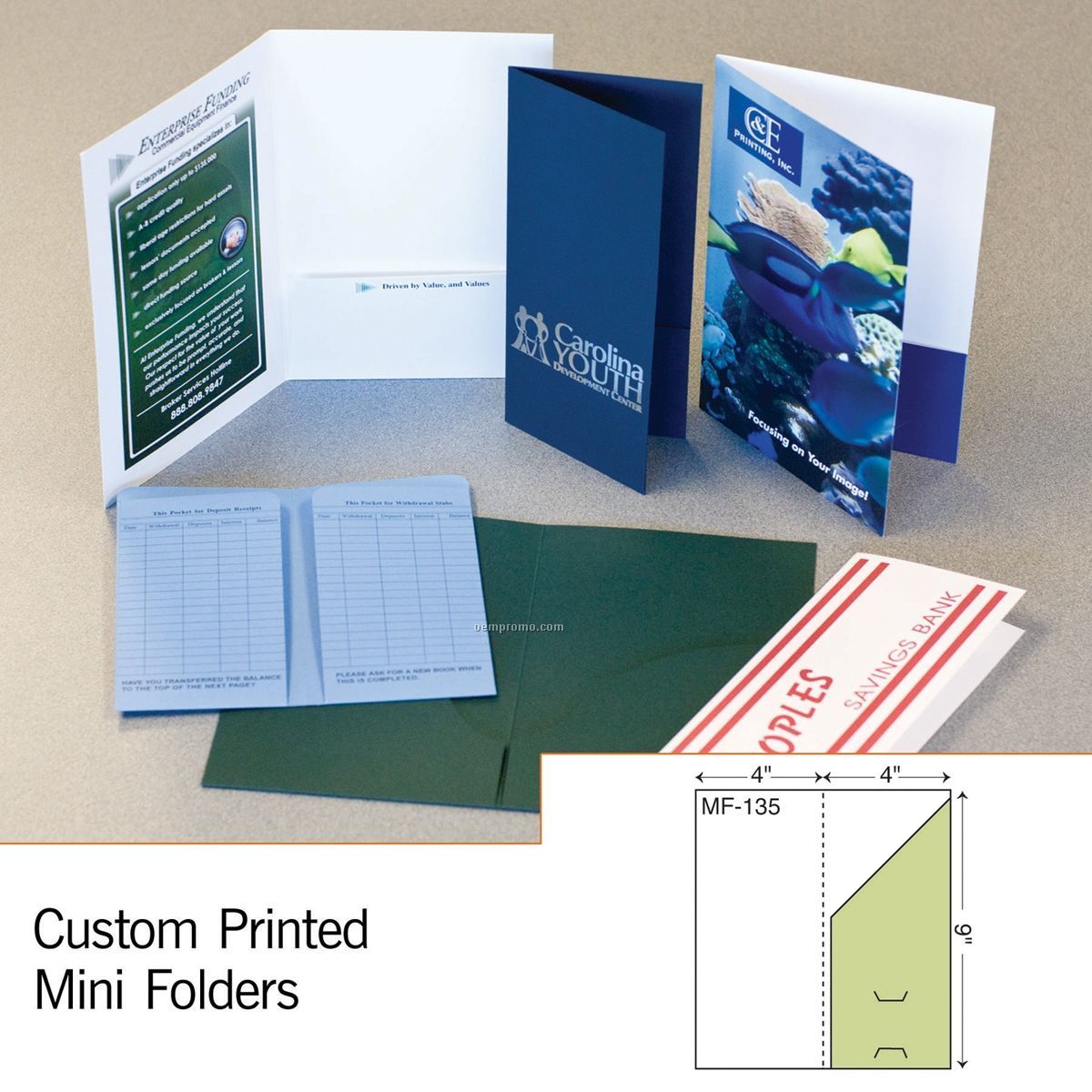 Mini Folder W/ Right Angled 8 1/2" Pocket (1 Color)