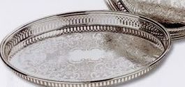10"X14" Oval Silverplated Gallery Tray