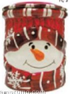 Red Snowman Regular Ceramic Cookie Keeper Jar (Custom Lid)