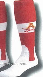Traditional 2 In 1 Baseball Socks W/ Pattern D Heel & Toe (10-13 Large)