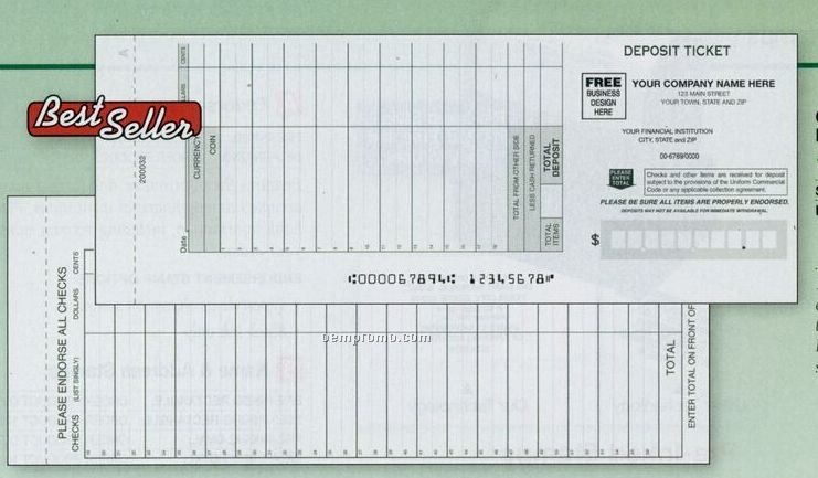 Customer Choice Deposit Ticket Book (1 Part)