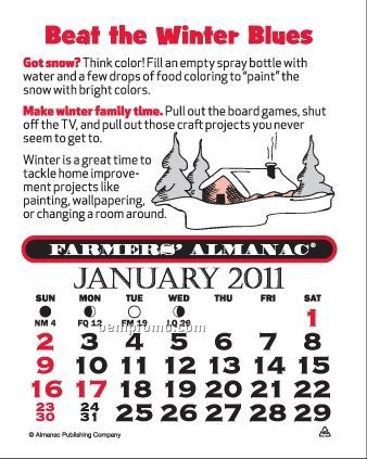 Farmer's Almanac Press-n-stick Calendar (After 8/1/11)