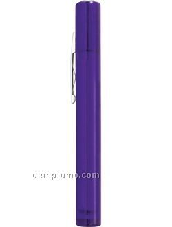 Pen Light W/ Translucent Amethyst Purple Barrel & White LED