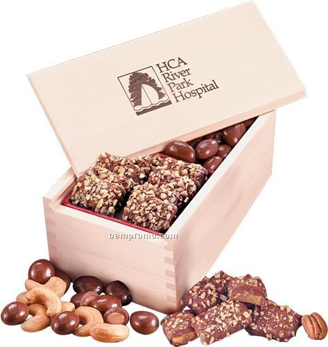 Wooden Collector's Box W/ English Butter Toffee & Milk Chocolate Almonds