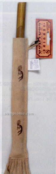 16" Bamboo Flute In Leather Sheath W/ Kokopelli Imprint