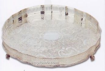 12" Round Silverplated Gallery Tray
