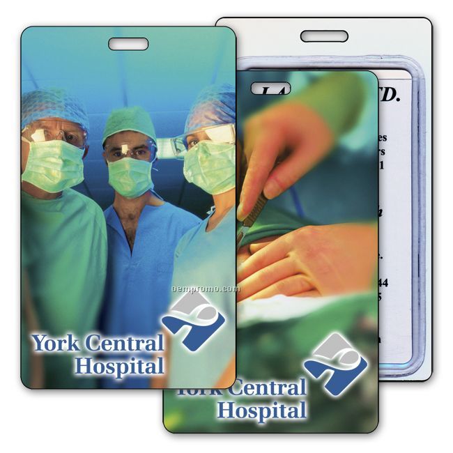 Luggage Tag With 3d Flip Lenticular Image Of An Operating Room -- Custom
