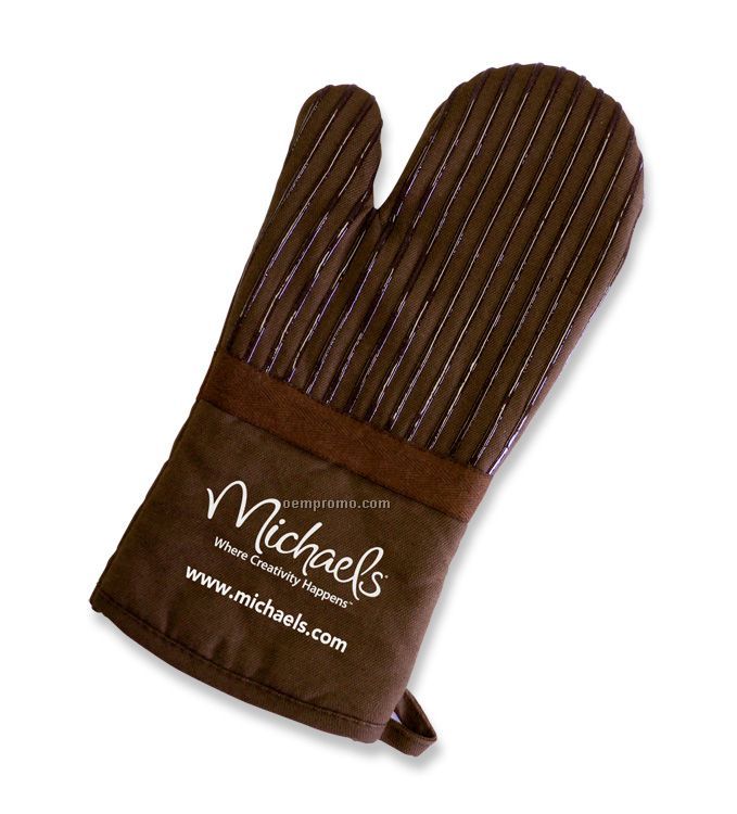 Oven Mitt With Silicone Stripes