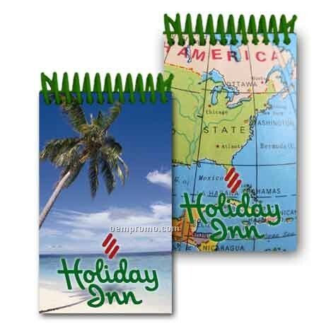 3d Lenticular Mini Notebook Stock/Palm Tree On Beach (Imprint)