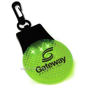 Green Light Up Reflector W/ Clip & White LED