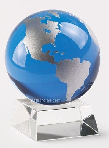 Cobalt And Silver Globe On Stand