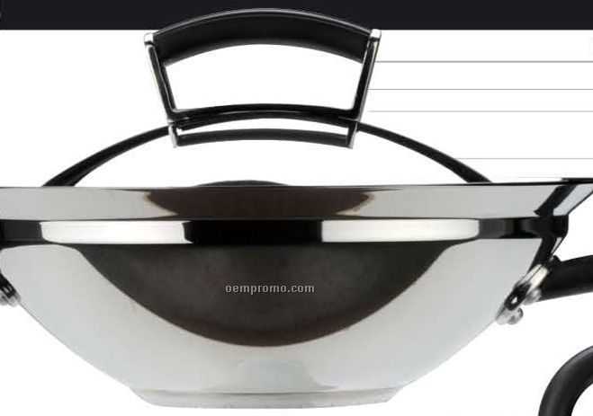 Designo Covered Wok W/Stainless Steel Cover