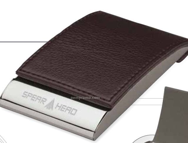 Leather & Metal Business Card Case