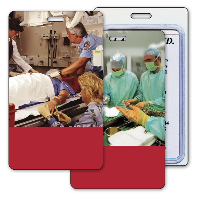 Luggage Tag With 3d Flip Lenticular Image Of An Emergency Room (Blanks)