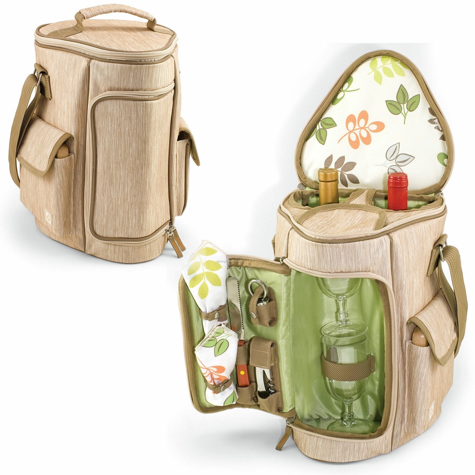Meritage Botanica Wine & Cheese 2 Bottle Tote Bag - Floral (Svc. For 2)