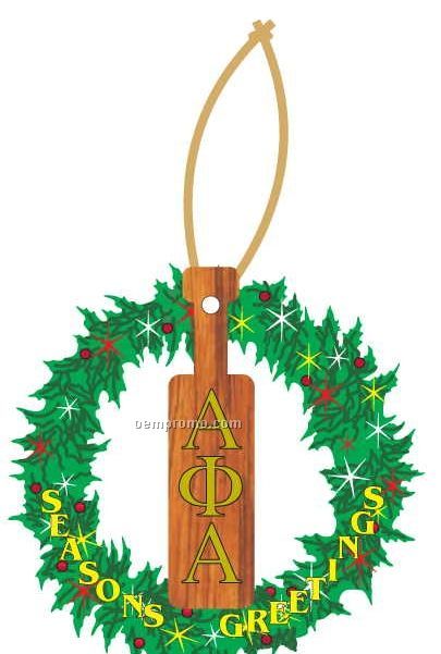 Alpha Phi Alpha Fraternity Paddle Wreath Ornament / Mirror Back(2 Sq. Inch)