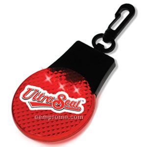 Red Light Up Reflector W/ Clip & White LED