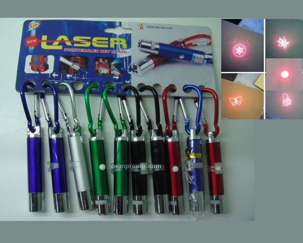 5 In 1 Projective Laser Pointer Flashlight Keychain