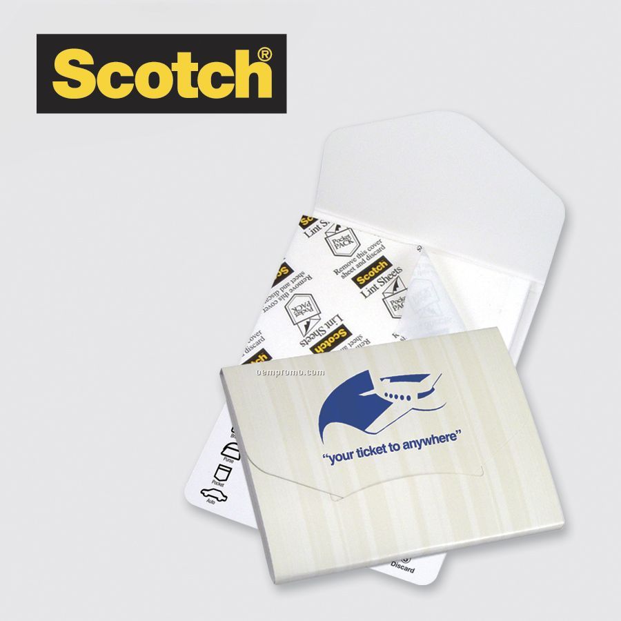 Beige Stripe Scotch(R) Lint Sheets Pocket Pack