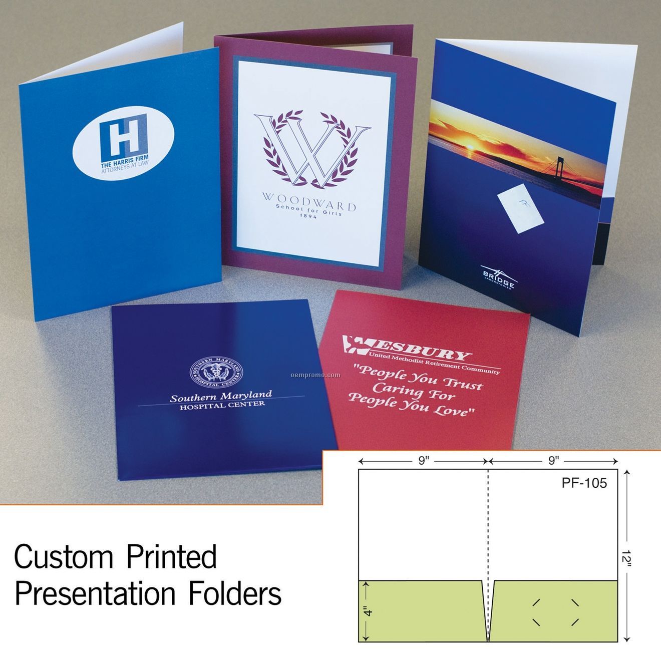 Presentation Folder W/ Two 4" Glued Pockets