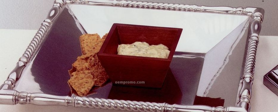 Bannister Collection Chip & Dip W/ Wooden Dip Bowl