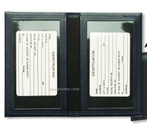 Leather Card Case W/ 2 Id Windows - Regency Cowhide Leather