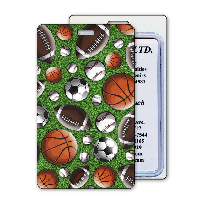 Luggage Tag With Sports 3d Lenticular Depth Effect - Stock, Blank