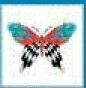 Stock Temporary Tattoo - Race Car Butterfly W/ Racing Tail (1.5"X1.5")