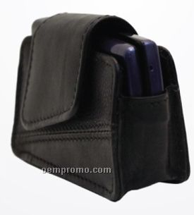 Dark Brown Cowhide Phone Mini Pouch W/ Back Clip