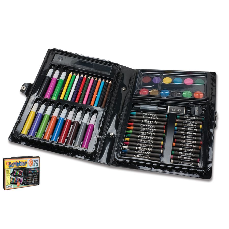 68 Piece Art Set With Markers/ Pencils & Crayons