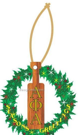 Alpha Phi Alpha Fraternity Paddle Wreath Ornament / Mirror Back(4 Sq. Inch)