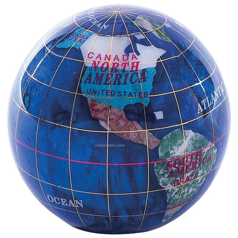 Decorative Globe Paper Weight (3 1/4" Diameter)