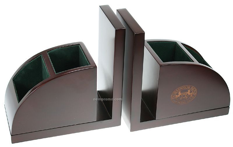 Stylish Bookends With Pen Cup & Letter Holder