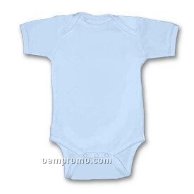 Blue Infant Short Sleeve 1 X 1 Rib Knit Onesie