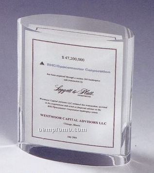 Lucite Vertical Oval Stock Embedment/ Award