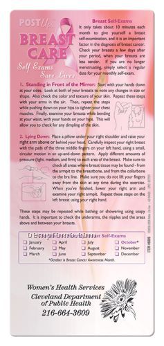 Post Up Brochure - Breast Care Self Exams Save Lives