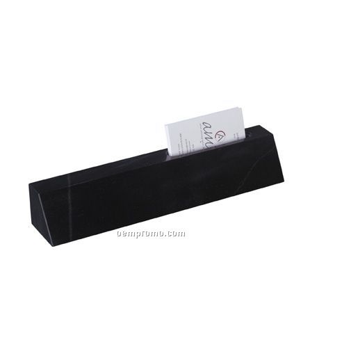 Blank Rectangular Name Plate Bar W/ Card Holder - Jet Black