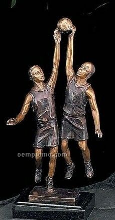 Bronze Basketball Player Trophy On Marble Base