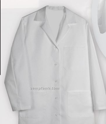 Female Poplin Lab Coat - White