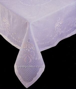 Madeira Organdy Pastel 36"X36" Square Table Topper W/ 4 Napkins