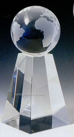 Medium World Tower Award Globe W/ Base