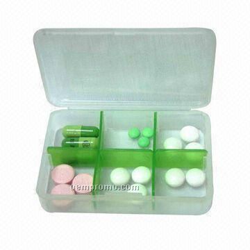 Six Compartment Pill Box, Made Of Pp