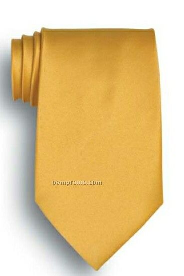 Wolfmark Solid Series Gold Polyester Satin Tie