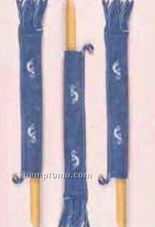 16" Bamboo Flute In Blue Leather Sheath W/ Kokopelli Imprint