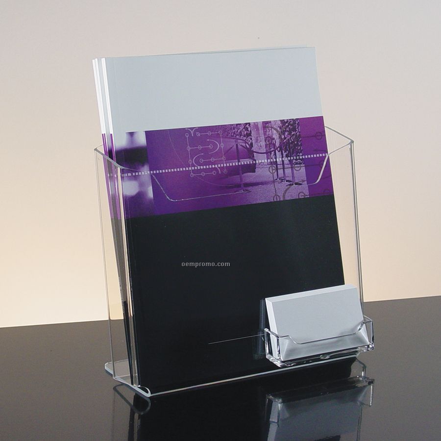 Acrylic Literature Holder With Business Card Pocket