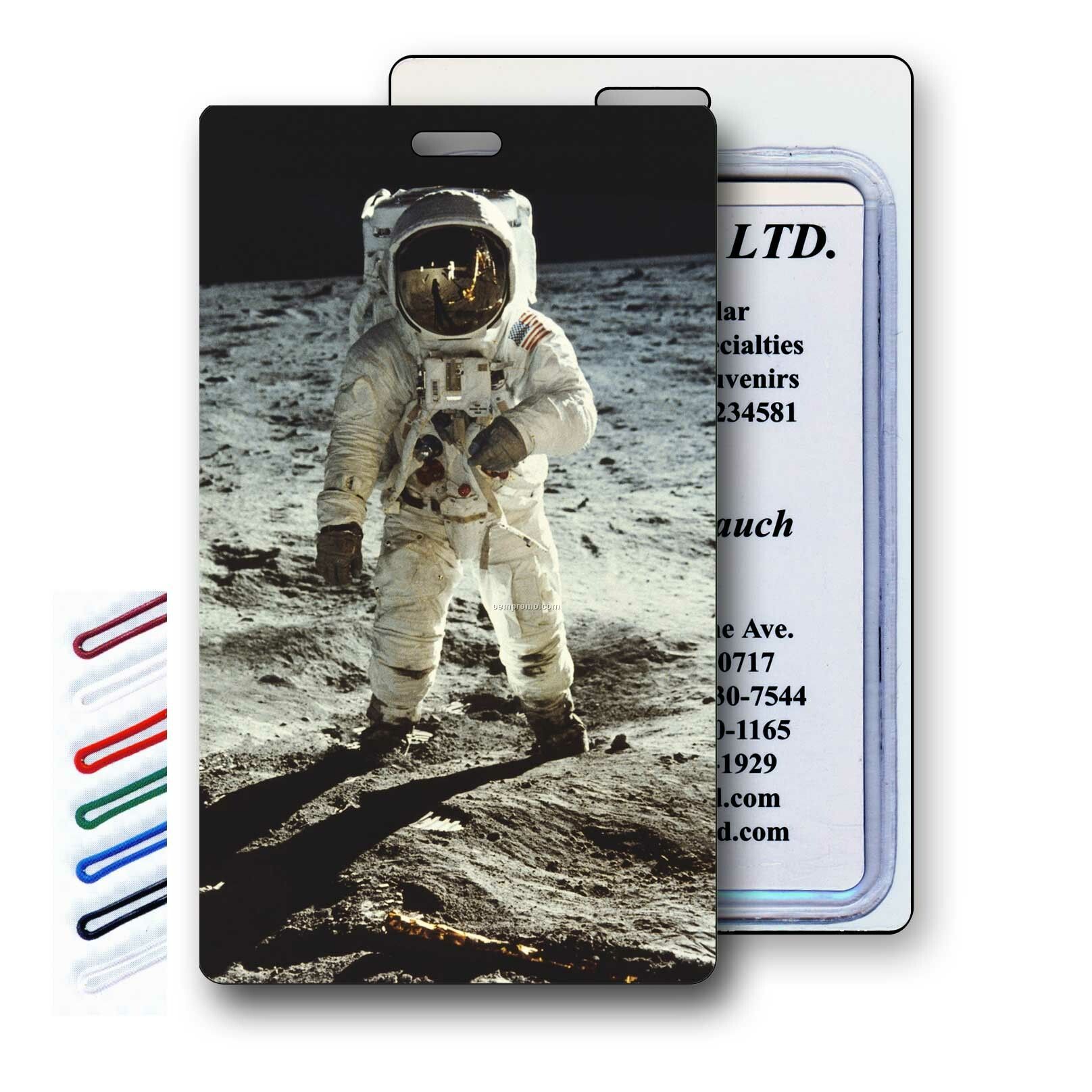 Luggage Tag 3d Lenticular 3d Astronaut, Moon, Space, Image (Blank )