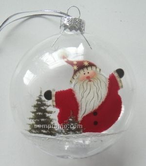 Santa Clear Round Ornament